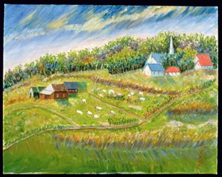 Bauernhof mit Schafen, Les Eboullement